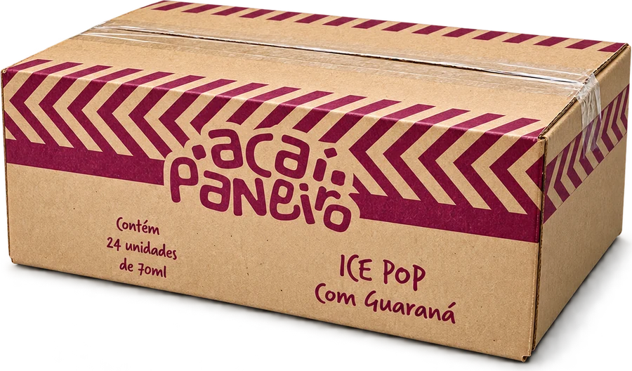 Caixa de Ice Pop com guaraná